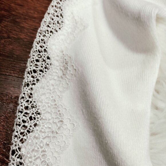 Sachin & Babi White High-Neck Sweater Lace Trim Sleeves Women's Size Small NWOT - Picture 6 of 14
